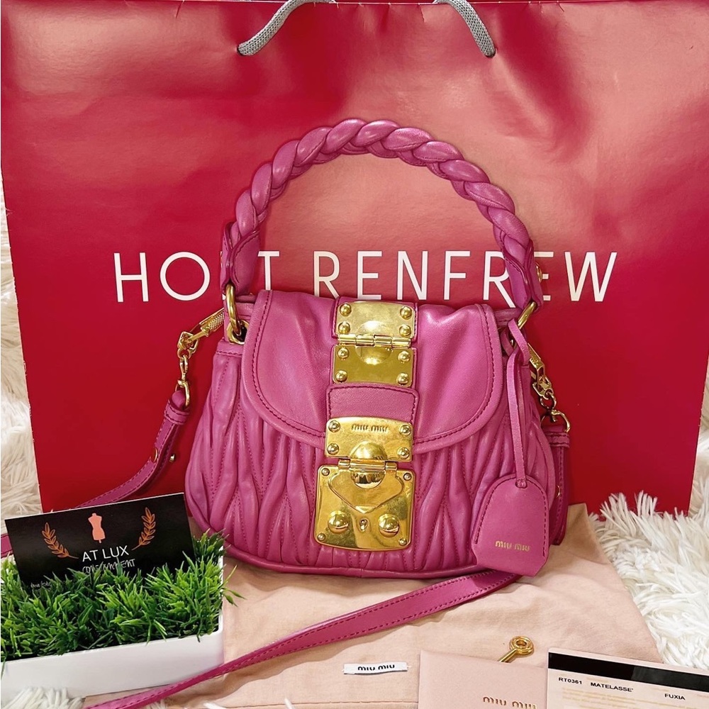 SOLD Authentic MIU MIU Miu Coffer matelassé nappa leather handbag
